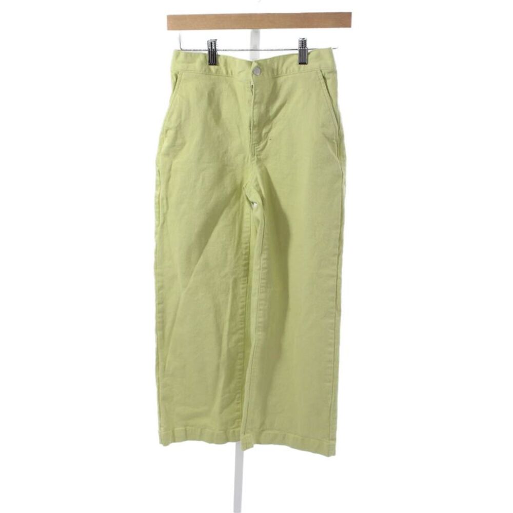 Oak + Fort Women Chino Pants Green Cotton Button Closure Size S